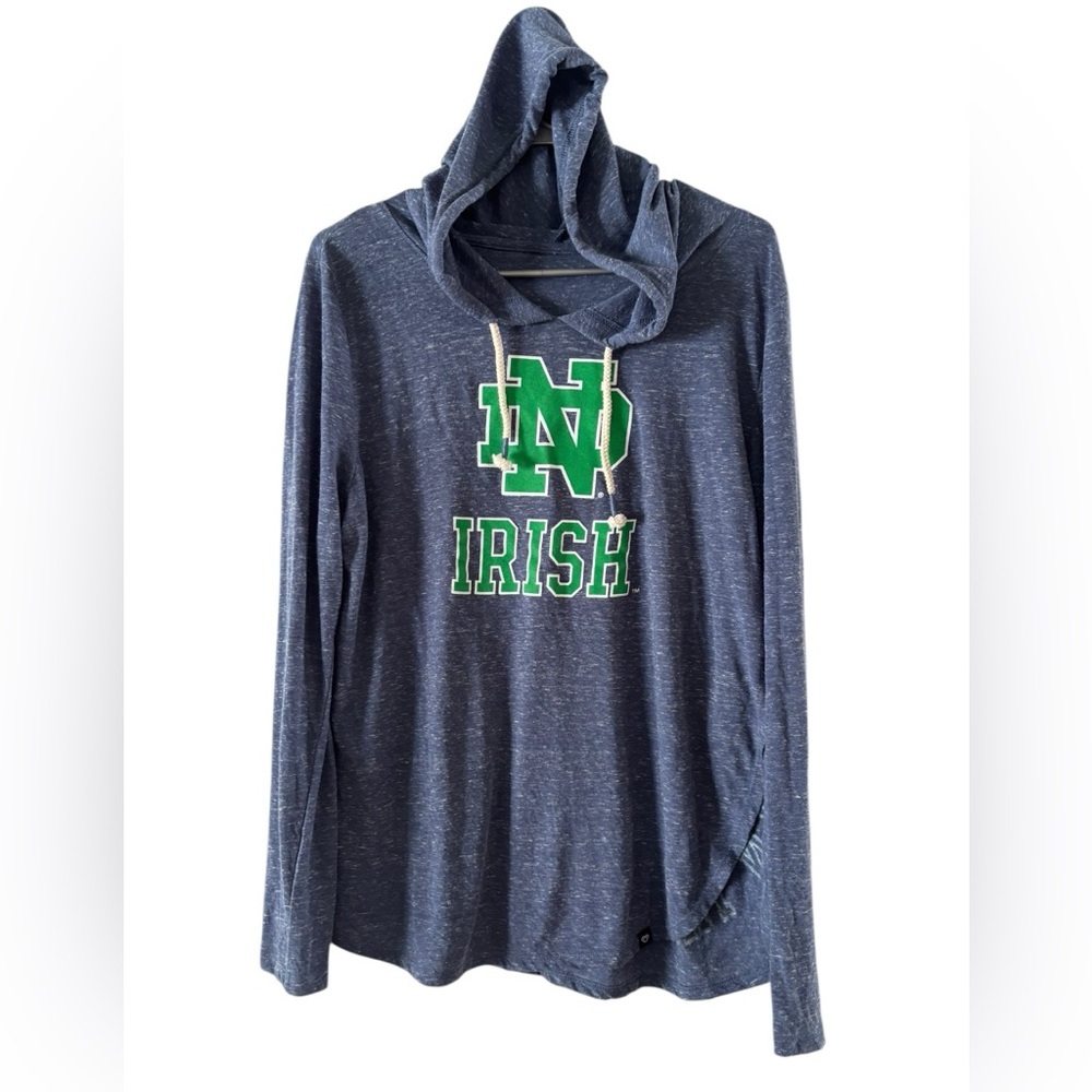 Colosseum Notre Dame Women's Lightweight Long Sleeve Hooded‎ Shirt Size Medium